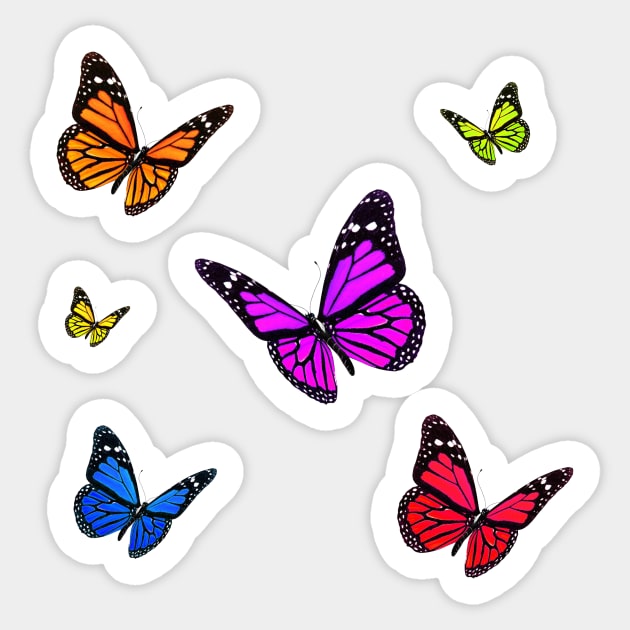 Multicoloured Monarch Butterfly Set Sticker by ElevenGraphics